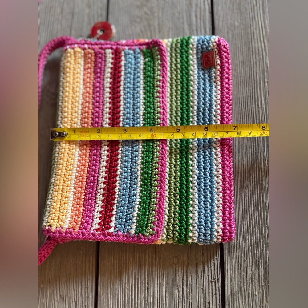 The Sak Rainbow Striped Crochet Flap Crossbody Bag - Picture 9 of 11